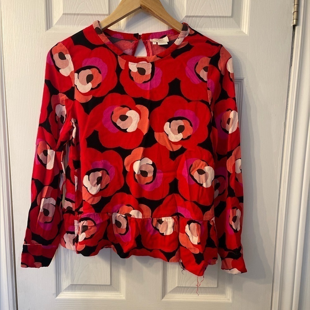 kate spade Red and Pink Floral Blouse